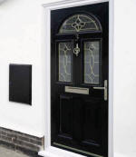 black composite front door